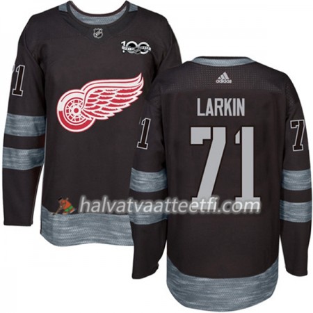 Miesten NHL Detroit Red Wings Pelipaita Dylan Larkin 71 1917-2017 100th Anniversary Adidas Musta Authentic